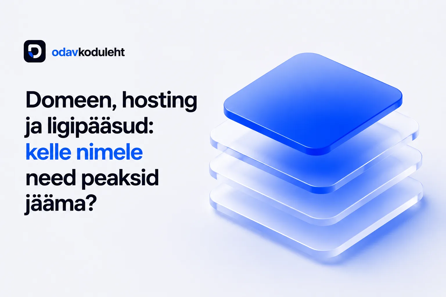 Domeen, hosting ja ligipääsud: kelle nimele need peaksid jääma?