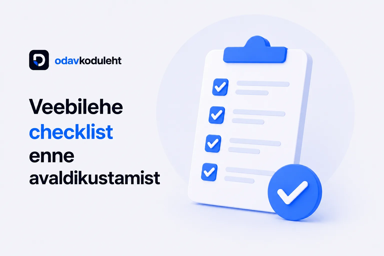Veebilehe checklist enne avalikustamist