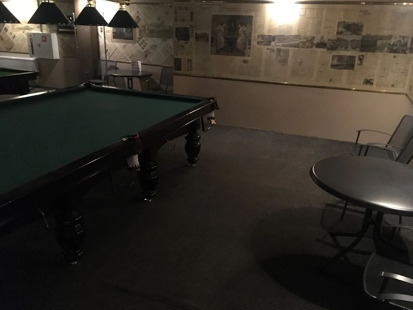 Гости играют в бильярд